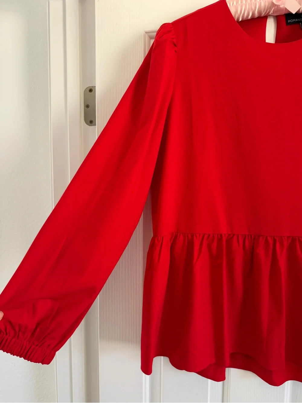 NWOT Pomander Place Carlota Peplum Blouse Top Size L